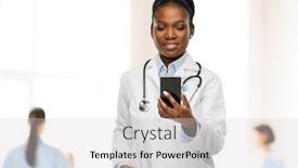  Presentation with healthcare technology - PPT layouts with medicine-technology-and-healthcare-concept background and a light gray colored foreground