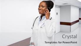  Presentation with healthcare technology - Cool new presentation theme with medicine-technology-and-healthcare-concept backdrop and a light gray colored foreground