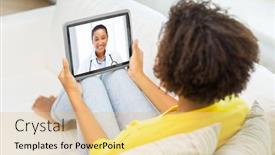  Presentation with doctor african - PPT layouts consisting of medicine-technology-and-healthcare-concept background and a lemonade colored foreground