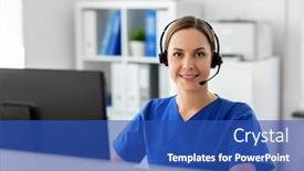  Presentation with healthcare technology - Cool new PPT layouts with medicine-technology-and-healthcare-concept backdrop and a ocean colored foreground