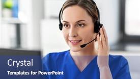  Presentation with nurse technology - Amazing PPT theme having medicine-technology-and-healthcare-concept backdrop and a ocean colored foreground