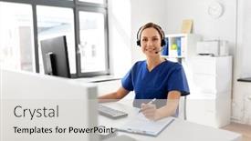  Presentation with nurse technology - Colorful PPT layouts enhanced with medicine-technology-and-healthcare-concept backdrop and a light gray colored foreground