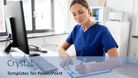  Presentation with nurse technology - Cool new slides with medicine-technology-and-healthcare-concept backdrop and a light blue colored foreground