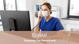  Presentation with nurse technology - Amazing PPT layouts having medicine-technology-and-healthcare-concept backdrop and a coral colored foreground