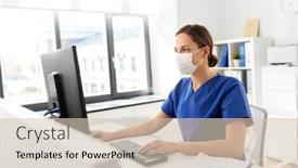  Presentation with nurse technology - Beautiful theme featuring medicine-technology-and-healthcare-concept backdrop and a soft green colored foreground