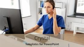  Presentation with nurse technology - Slide deck featuring medicine-technology-and-healthcare-concept background and a coral colored foreground