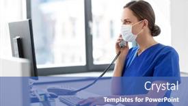  Presentation with nurse technology - Slide deck with medicine-technology-and-healthcare-concept background and a ocean colored foreground