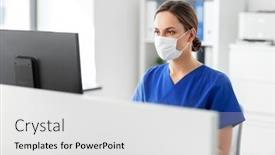  Presentation with nurse technology - Colorful PPT theme enhanced with medicine-technology-and-healthcare-concept backdrop and a white colored foreground