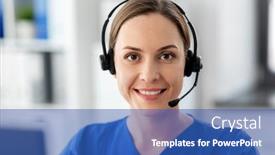  Presentation with nurse technology - PPT layouts having medicine-technology-and-healthcare-concept background and a ocean colored foreground