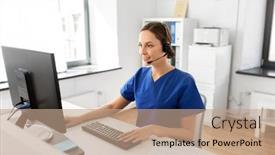  Presentation with nurse technology - Slide deck with medicine-technology-and-healthcare-concept background and a coral colored foreground