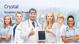  Presentation with nurses - Slides enhanced with medicine technology and healthcare concept background and a sky blue colored foreground