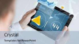  Presentation with medicine - Presentation theme with medicine technology and people concept background and a light blue colored foreground