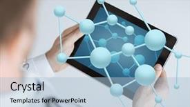  Presentation with molecular biology - Cool new presentation with medicine technology biology and people backdrop and a light blue colored foreground