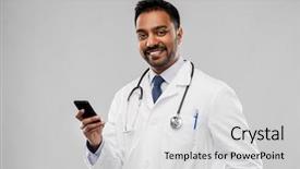  Presentation with healthcare technology - Presentation having medicine technology and healthcare concept background and a light gray colored foreground
