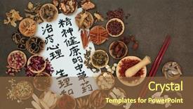  Presentation with ancient medicine - Amazing theme having calligraphy script on rice paper backdrop and a tawny brown colored foreground
