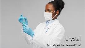  Presentation with doctor african - Audience pleasing presentation design consisting of medicine-vaccination-and-healthcare-concept backdrop and a light gray colored foreground