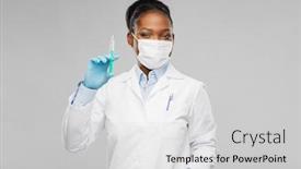  Presentation with doctor african - Presentation theme featuring medicine-vaccination-and-healthcare-concept background and a light gray colored foreground