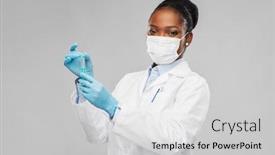  Presentation with doctor african - Amazing PPT layouts having medicine-vaccination-and-healthcare-concept backdrop and a light gray colored foreground