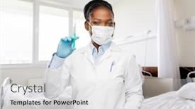  Presentation with vaccination - Presentation theme having medicine-vaccination-and-healthcare-concept background and a light gray colored foreground