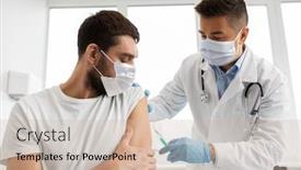  Presentation with medical virus - Slide set featuring medicine-vaccination-and-healthcare-concept background and a soft green colored foreground