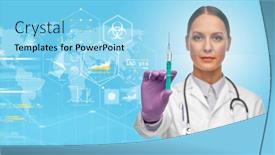  Presentation with vaccination - Colorful presentation design enhanced with medicine-vaccination-and-healthcare-concept backdrop and a light blue colored foreground