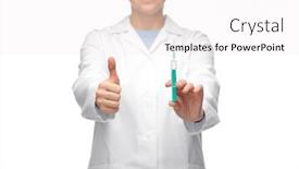  Presentation with vaccination - Amazing PPT theme having medicine-vaccination-and-healthcare-concept backdrop and a white colored foreground