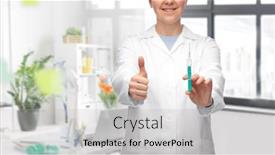  Presentation with medical smiling doctor - Slides featuring medicine-vaccination-and-healthcare-concept background and a light gray colored foreground