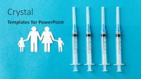  Presentation with vaccination - Presentation theme consisting of medicine-vaccination-and-healthcare-concept background and a cyan colored foreground