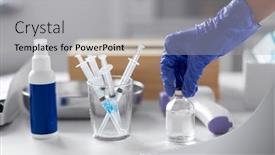  Presentation with vaccination - Presentation consisting of medicine-vaccination-and-healthcare-concept background and a  colored foreground