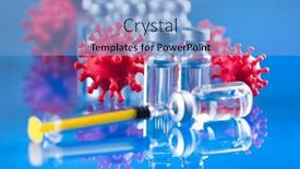  Presentation with syringe - PPT layouts having medicine-vaccine-vial-bottle background and a light blue colored foreground