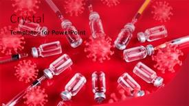  Presentation with vaccine - Presentation with medicine-vaccine-vial-bottle background and a red colored foreground