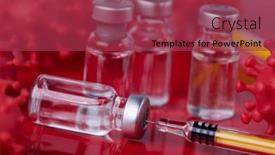  Presentation with syringe - Slides enhanced with medicine-vaccine-vial-bottle background and a red colored foreground