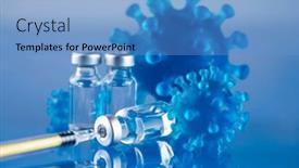  Presentation with vaccine - Slides with medicine-vaccine-vial-bottle background and a teal colored foreground