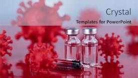  Presentation with vaccine - Slide set featuring medicine-vaccine-vial-bottle background and a light blue colored foreground