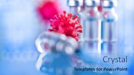  Presentation with vaccine - PPT theme enhanced with medicine-vaccine-vial-bottle background and a teal colored foreground