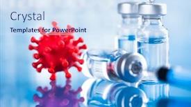  Presentation with syringe - Slide set enhanced with medicine-vaccine-vial-bottle background and a sky blue colored foreground