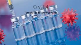  Presentation with vaccine - Theme consisting of medicine-vaccine-vial-bottle background and a light blue colored foreground