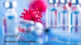  Presentation with syringe - Theme with medicine-vaccine-vial-bottle background and a teal colored foreground