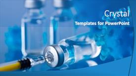  Presentation with vaccine - Slide set having medicine-vaccine-vial-bottle background and a teal colored foreground