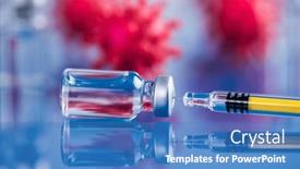  Presentation with vaccine - Theme featuring medicine-vaccine-vial-bottle background and a teal colored foreground