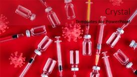  Presentation with vaccine - Slide deck enhanced with medicine-vaccine-vial-bottle background and a crimson colored foreground