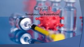  Presentation with vaccine - Presentation theme featuring medicine-vaccine-vial-bottle background and a light blue colored foreground