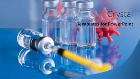  Presentation with vaccine - PPT layouts having medicine-vaccine-vial-bottle background and a light blue colored foreground