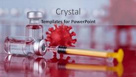  Presentation with vaccine - Slide deck enhanced with medicine-vaccine-vial-bottle background and a light blue colored foreground