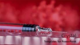  Presentation with vaccine - Slide deck having medicine-vaccine-vial-bottle background and a violet colored foreground