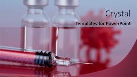  Presentation with vaccine - Presentation having medicine-vaccine-vial-bottle background and a light blue colored foreground