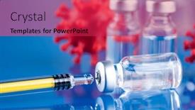  Presentation with syringe - Slide deck with medicine-vaccine-vial-bottle background and a red colored foreground