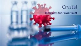  Presentation with vaccine - Presentation theme featuring medicine-vaccine-vial-bottle background and a light blue colored foreground