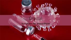  Presentation with vaccine - Presentation design having medicine-vaccine-vial-bottle background and a violet colored foreground