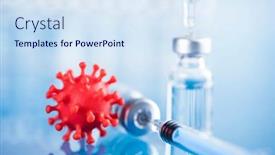  Presentation with vaccine - Presentation theme with medicine-vaccine-vial-bottle background and a sky blue colored foreground